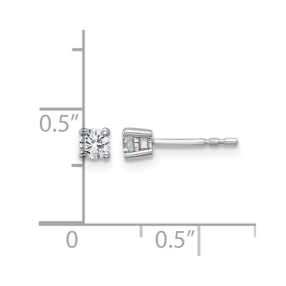 14k White Gold 1/4 ctw Lab Grown Diamond VS/SI+ G+ Round 4 Prong Heavy Wt. Stud Earrings
