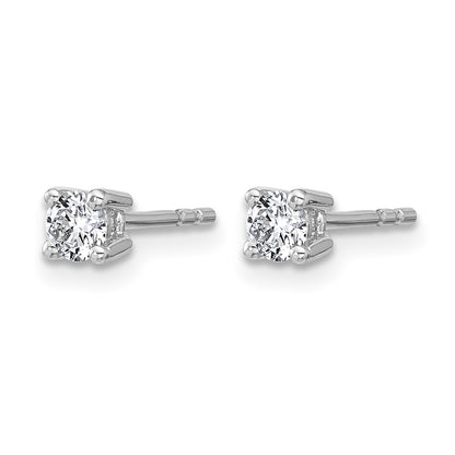 14k White Gold 1/3 ctw Lab Grown Diamond VS/SI+ G+ Round 4 Prong Heavy Wt. Stud Earrings