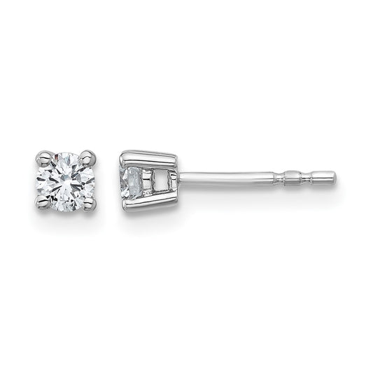 14k White Gold 1/3 ctw Certified Lab Grown Diamond VS/SI+ G+ Round 4 Prong Heavy Wt. Stud Earrings