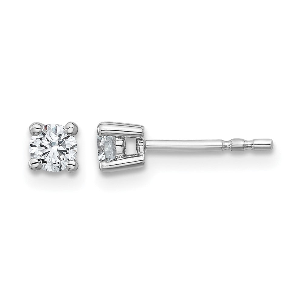 14k White Gold 1/3 ctw Lab Grown Diamond VS/SI+ G+ Round 4 Prong Heavy Wt. Stud Earrings