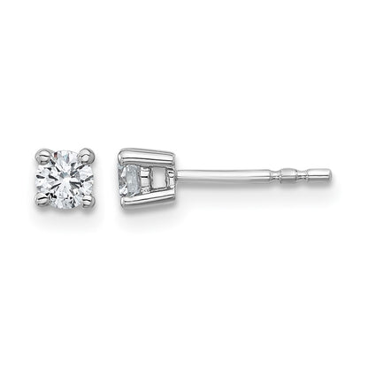 14k White Gold 1/3 ctw Lab Grown Diamond VS/SI+ G+ Round 4 Prong Heavy Wt. Stud Earrings