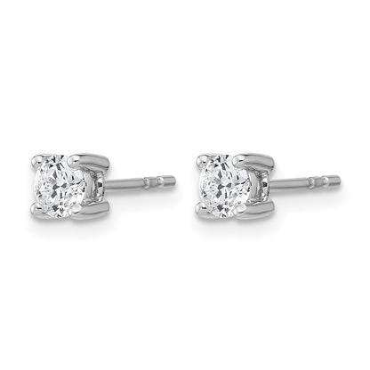 14k White Gold 1/2 ctw Lab Grown Diamond VS/SI+ G+ Round 4 Prong Heavy Wt. Stud Earrings
