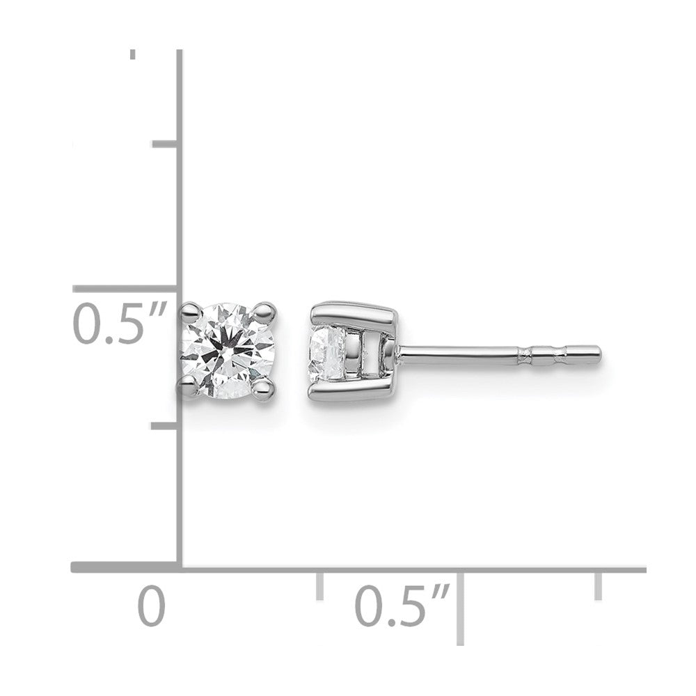 14k White Gold 1/2 ctw Lab Grown Diamond VS/SI+ G+ Round 4 Prong Heavy Wt. Stud Earrings