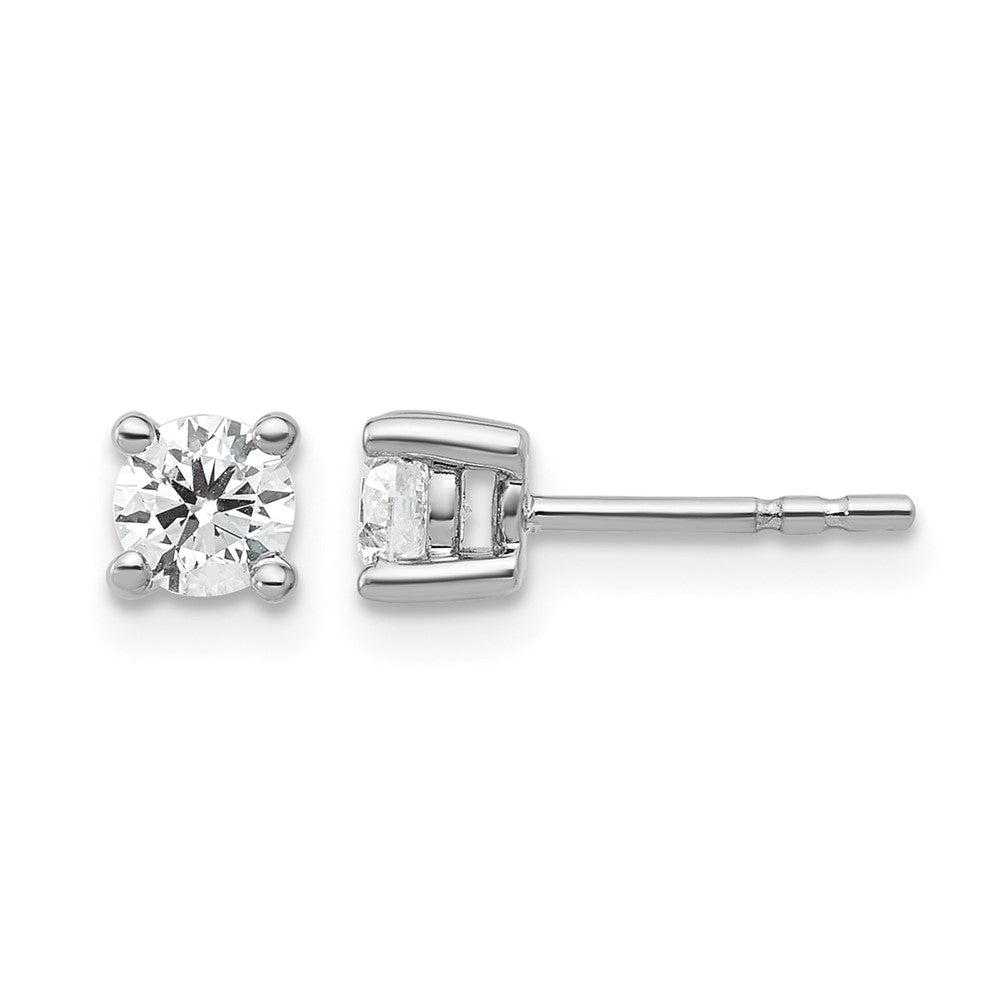 14k White Gold 1/2 ctw Lab Grown Diamond VS/SI+ G+ Round 4 Prong Heavy Wt. Stud Earrings