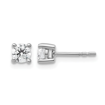 14k White Gold 1/2 ctw Lab Grown Diamond VS/SI+ G+ Round 4 Prong Heavy Wt. Stud Earrings