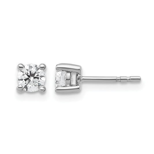 14k White Gold 1/2 ctw Lab Grown Diamond VS/SI+ G+ Round 4 Prong Heavy Wt. Stud Earrings