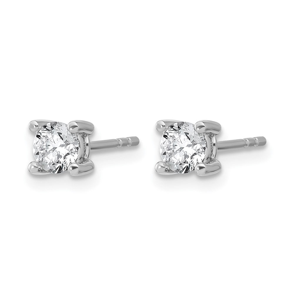 14k White Gold 2/3 ctw Lab Grown Diamond VS/SI+ G+ Round 4 Prong Heavy Wt. Stud Earrings
