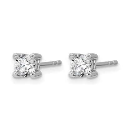14K White Gold 2/3 Ctw Certified Lab Grown Diamond Vs+ F+ Round 4 Prong Heavy Wt. Stud Earrings