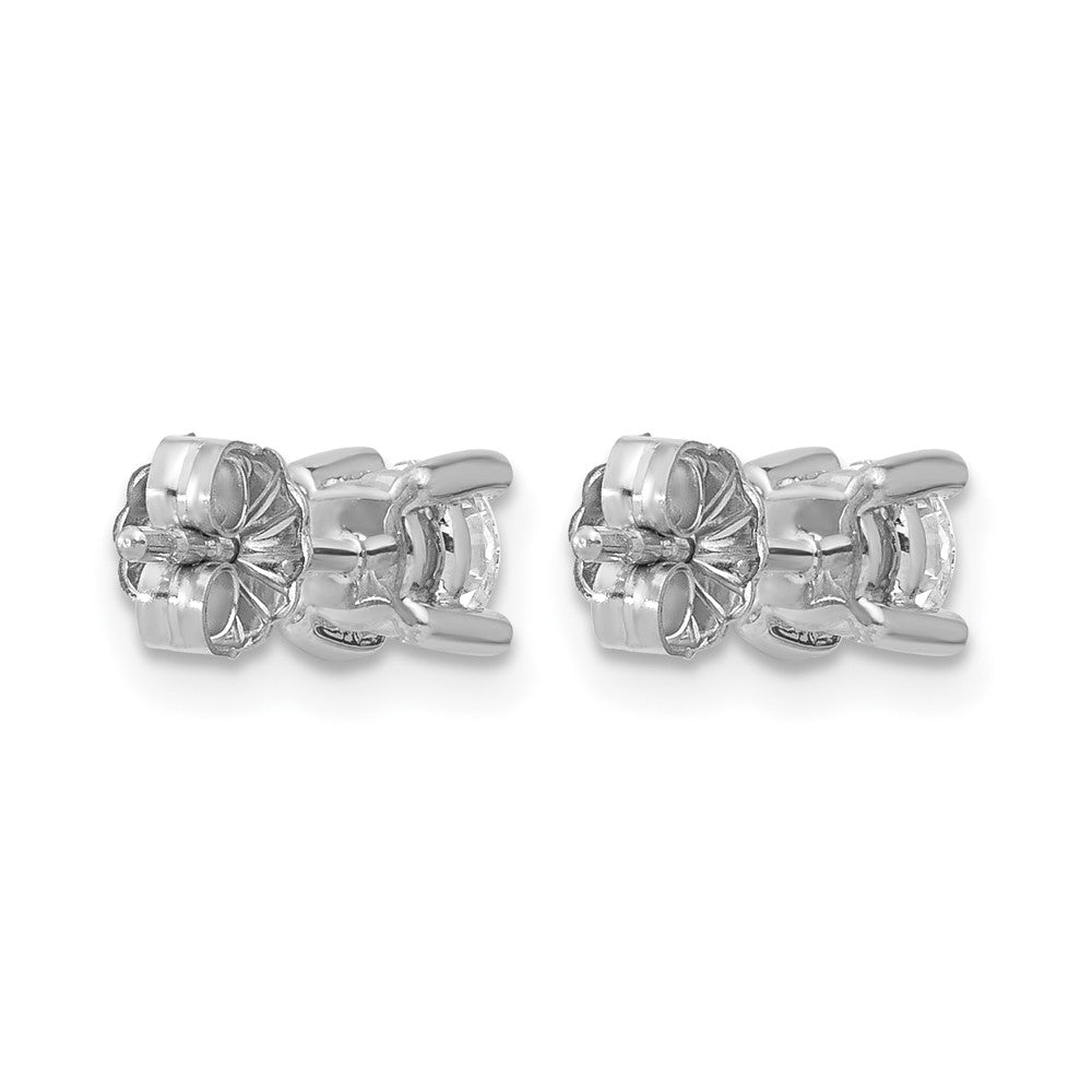 14K White Gold 2/3 Ctw Certified Lab Grown Diamond Vs+ F+ Round 4 Prong Heavy Wt. Stud Earrings