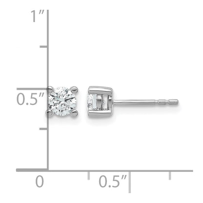 14K White Gold 2/3 Ctw Certified Lab Grown Diamond Vs+ F+ Round 4 Prong Heavy Wt. Stud Earrings