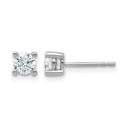 14k White Gold 2/3 ctw Lab Grown Diamond VS/SI+ G+ Round 4 Prong Heavy Wt. Stud Earrings