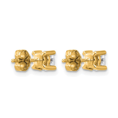 14K Yellow Gold 3/4 Ctw Certified Lab Grown Diamond Vs+ F+ Round 4 Prong Heavy Wt. Stud Earrings