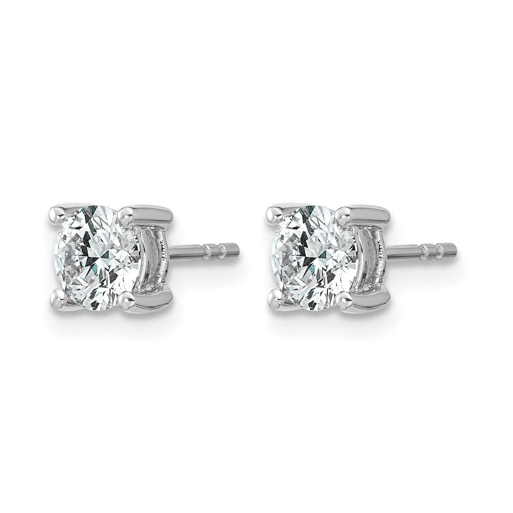 14k White Gold 1 ctw Lab Grown Diamond VS/SI+ G+ Round 4 Prong Heavy Wt. Stud Earrings