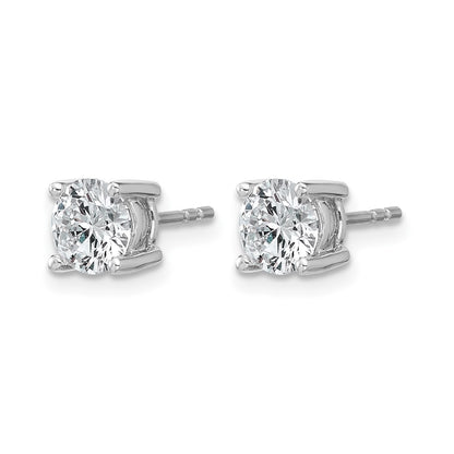 14k White Gold 1 1/2 ctw Lab Grown Diamond VS/SI+ G+ Round 4 Prong Heavy Wt. Stud Earrings
