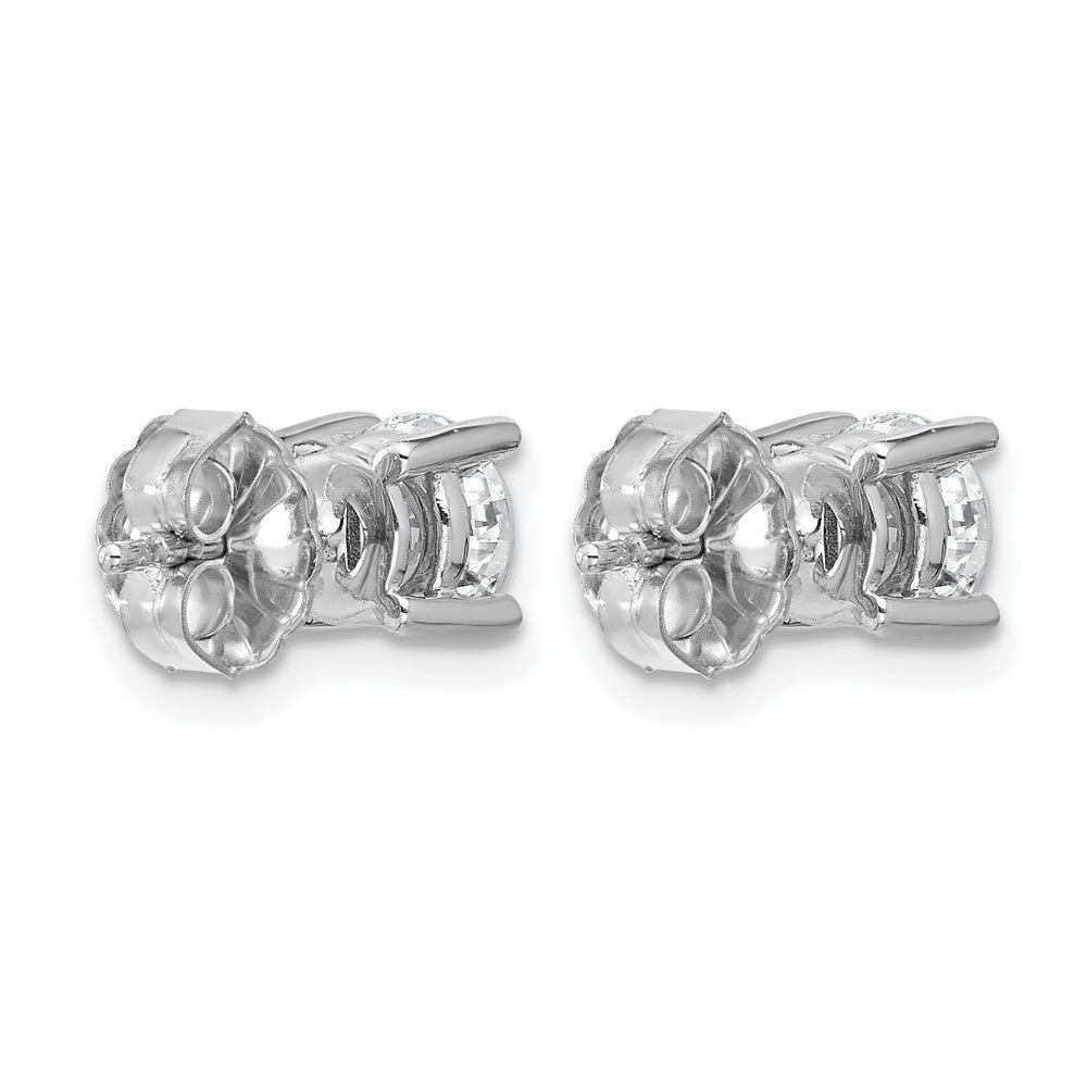 14k White Gold 1 3/4 ctw Lab Grown Diamond VS/SI+ G+ Round 4 Prong Heavy Wt. Stud Earrings