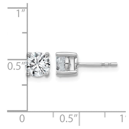 14k White Gold 1 1/2 ctw Lab Grown Diamond VS/SI+ G+ Round 4 Prong Heavy Wt. Stud Earrings