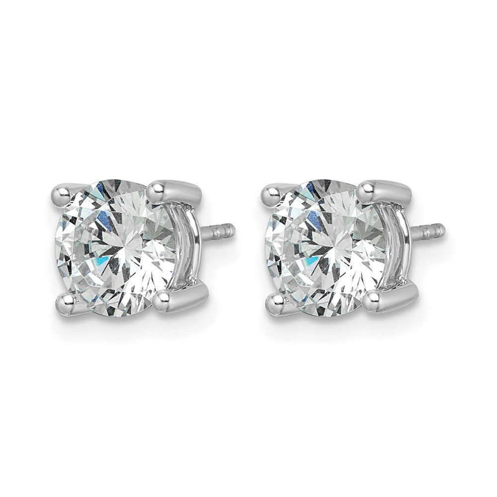 14K White Gold 3 Ctw Lab Grown Diamond Vs+ F+ Round 4 Prong Heavy Wt. Stud Earrings