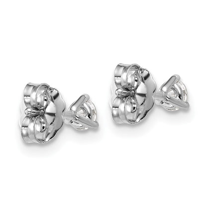 14k White Gold 1/4 ctw Certified Lab Grown Diamond VS/SI+ G+ Round 3 Prong Heavy Wt. Stud Earrings