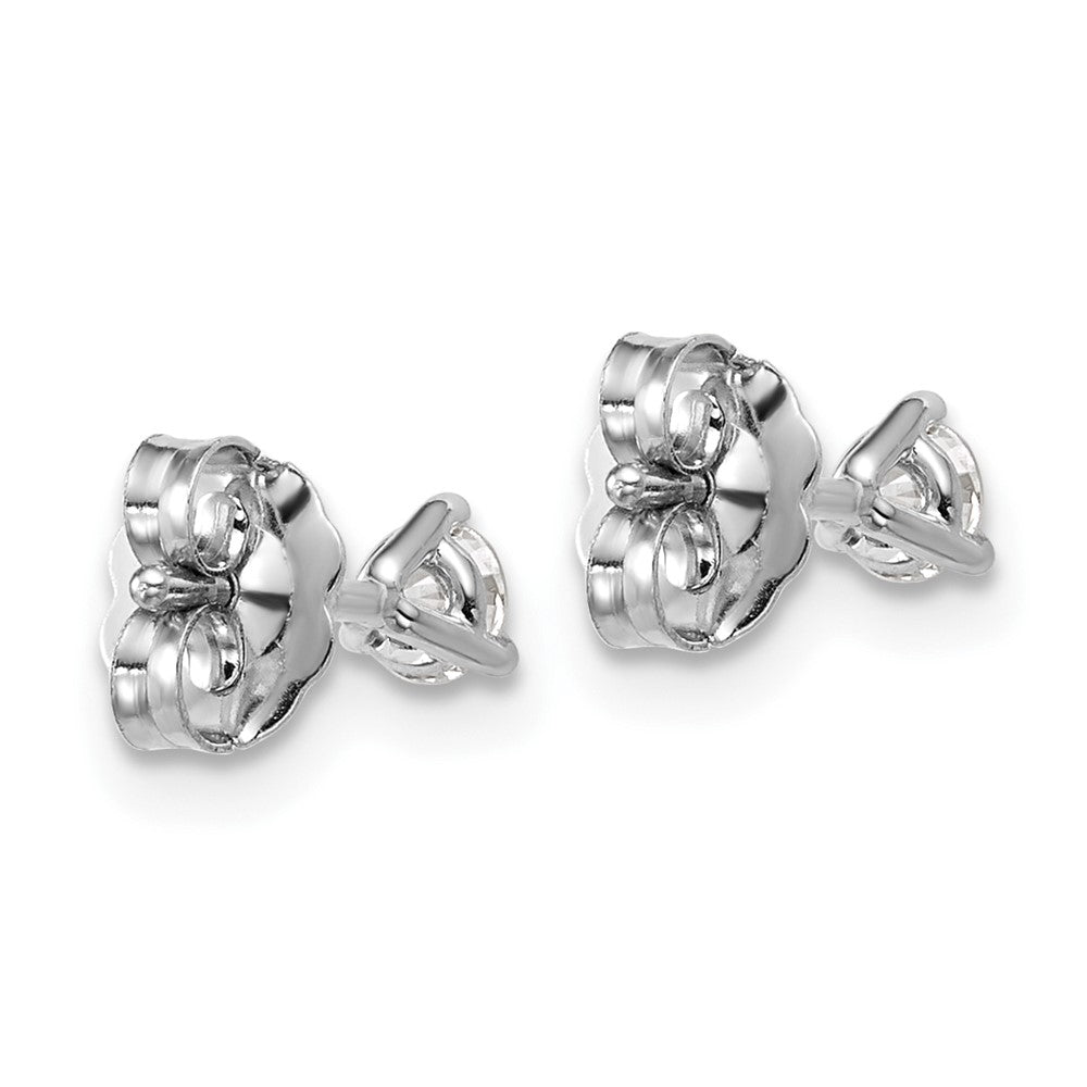 14k White Gold 1/4 ctw Certified Lab Grown Diamond VS/SI+ G+ Round 3 Prong Heavy Wt. Stud Earrings