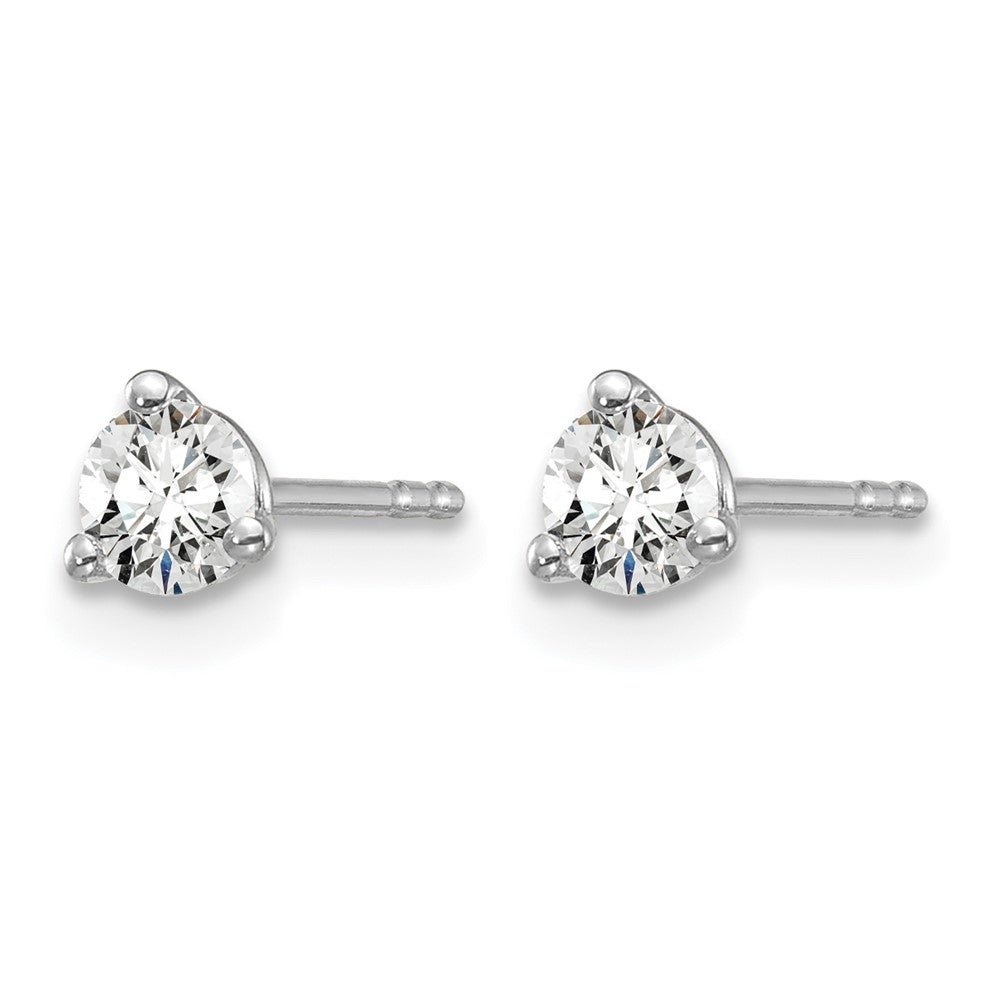 14k White Gold 1/3 ctw Certified Lab Grown Diamond VS/SI+ G+ Round 3 Prong Heavy Wt. Stud Earrings
