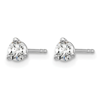 14k White Gold 1/3 ctw Certified Lab Grown Diamond VS/SI+ G+ Round 3 Prong Heavy Wt. Stud Earrings