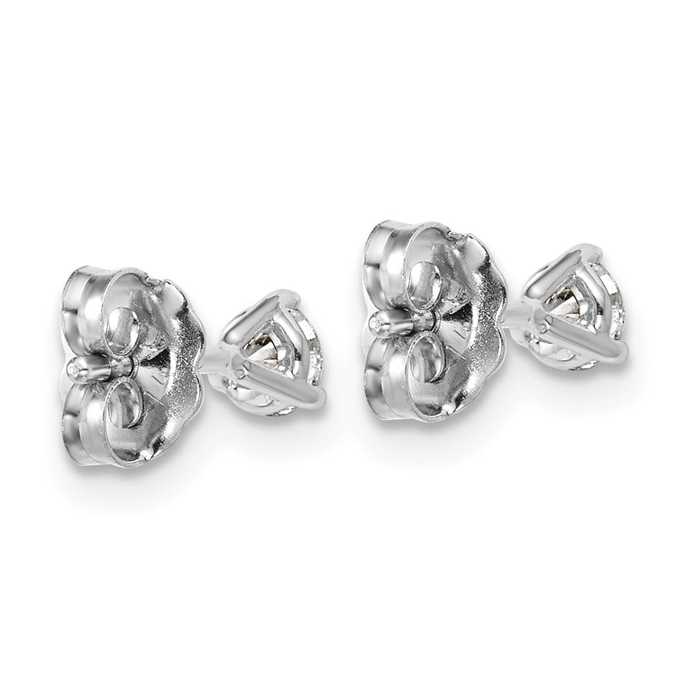 14k White Gold 1/3 ctw Lab Grown Diamond VS/SI+ G+ Round 3 Prong Heavy Wt. Stud Earrings