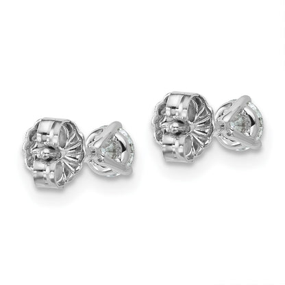 14k White Gold 1/2 ctw Lab Grown Diamond VS/SI+ G+ Round 3 Prong Heavy Wt. Stud Earrings