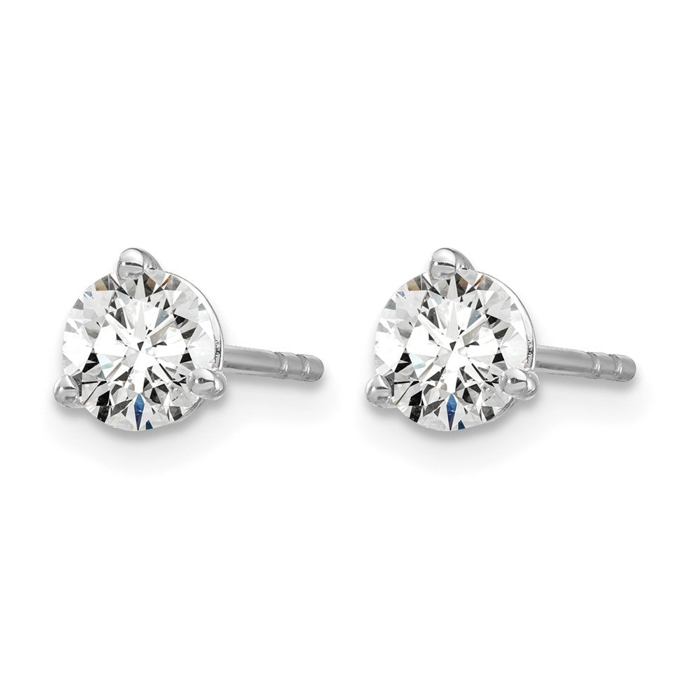 14k White Gold 2/3 ctw Lab Grown Diamond VS/SI+ G+ Round 3 Prong Heavy Wt. Stud Earrings