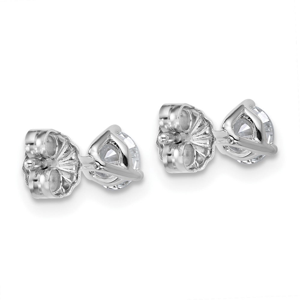 14k White Gold 2/3 ctw Lab Grown Diamond VS/SI+ G+ Round 3 Prong Heavy Wt. Stud Earrings