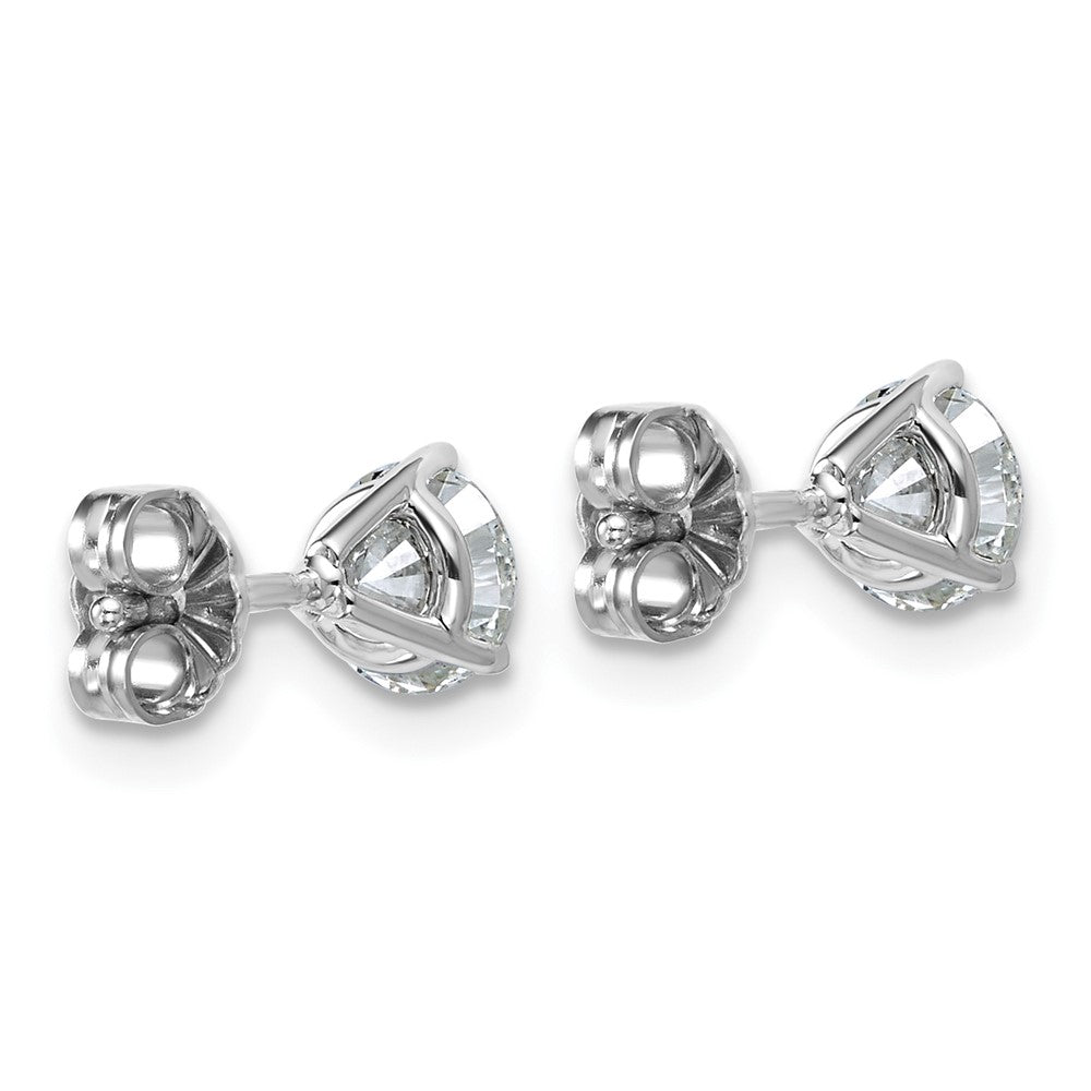 14k White Gold 1 ctw Certified Lab Grown Diamond VS/SI+ G+ Round 3 Prong Heavy Wt. Stud Earrings