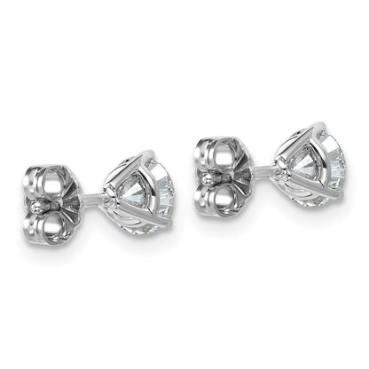 14k White Gold 1 ctw Lab Grown Diamond VS/SI+ G+ Round 3 Prong Heavy Wt. Stud Earrings