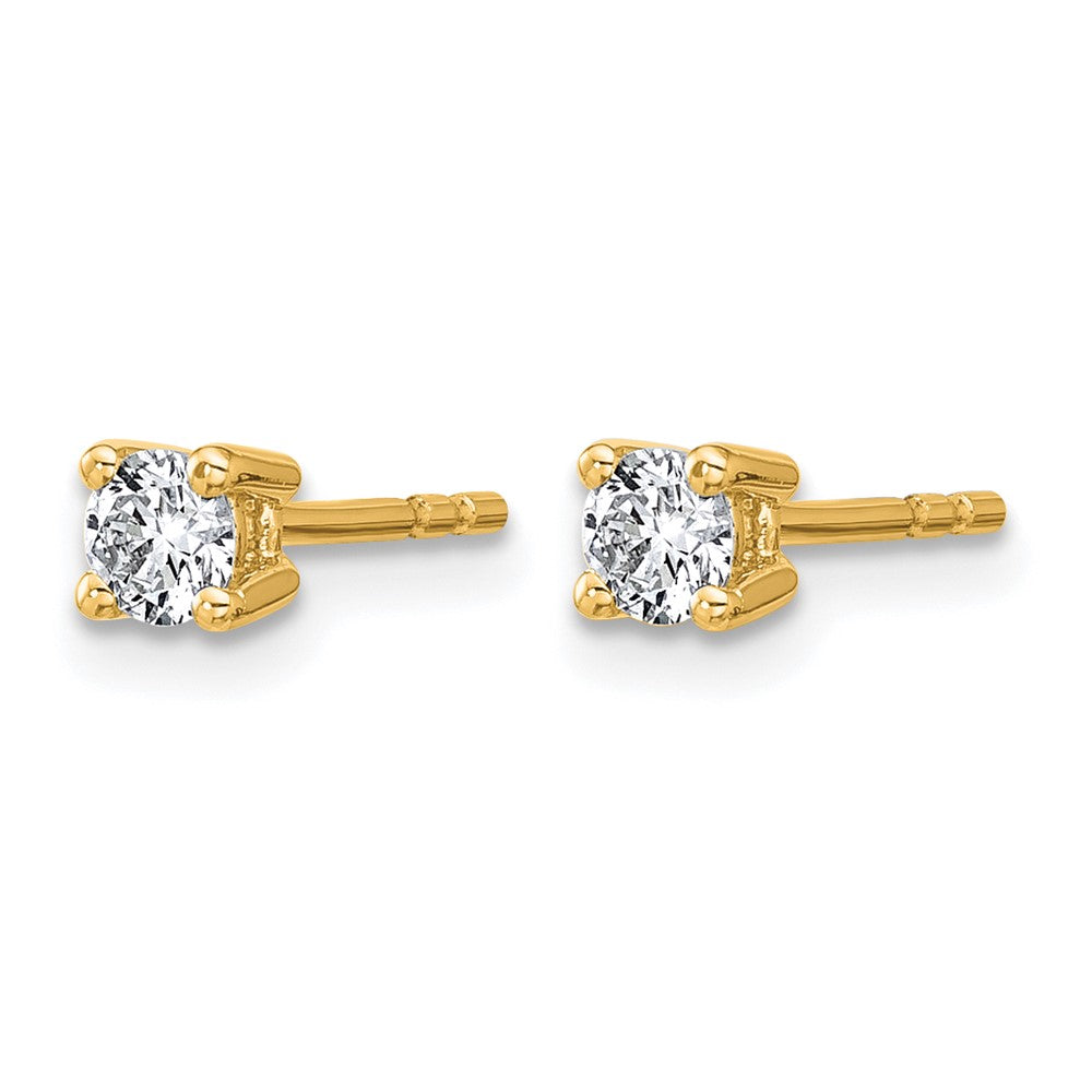 14K Yellow Gold 1/3 Ctw Lab Grown Diamond Vs+ F+ Round 4 Prong Heavy Wt. Stud Earrings
