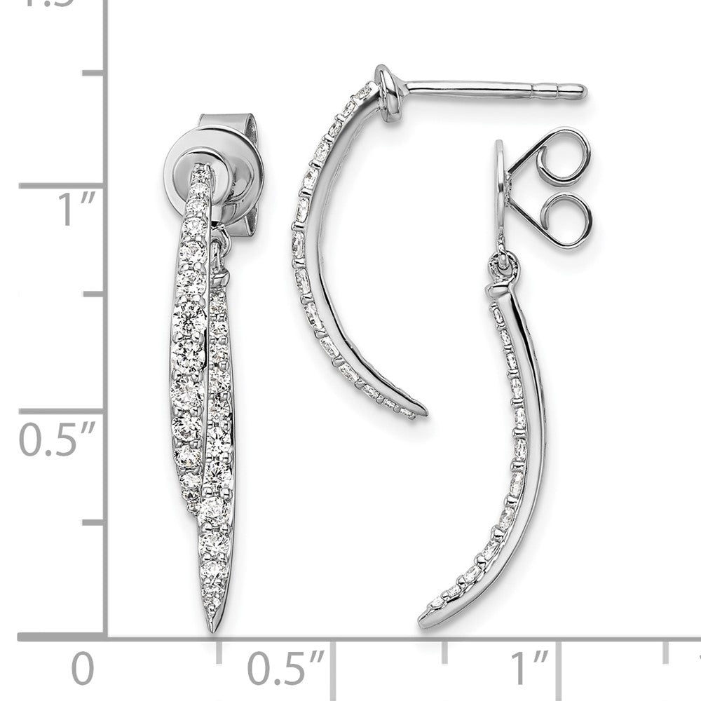 14k White Gold 5/8 Ct. Lab Grown Diamond VS/SI+ G+ Front and Back Dangle Post Earrings