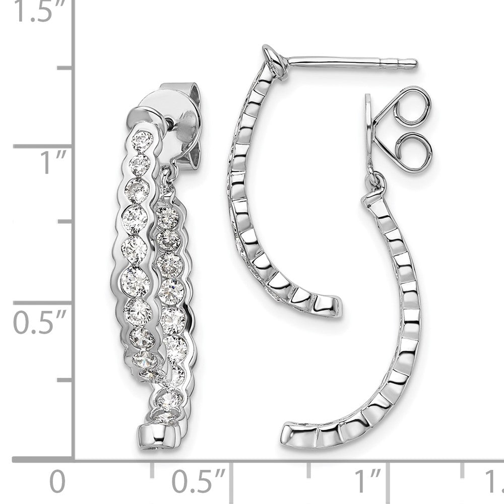 14k White Gold 1 1/2 Ct. Lab Grown Diamond VS/SI+ G+ Front and Back Dangle Post Earrings