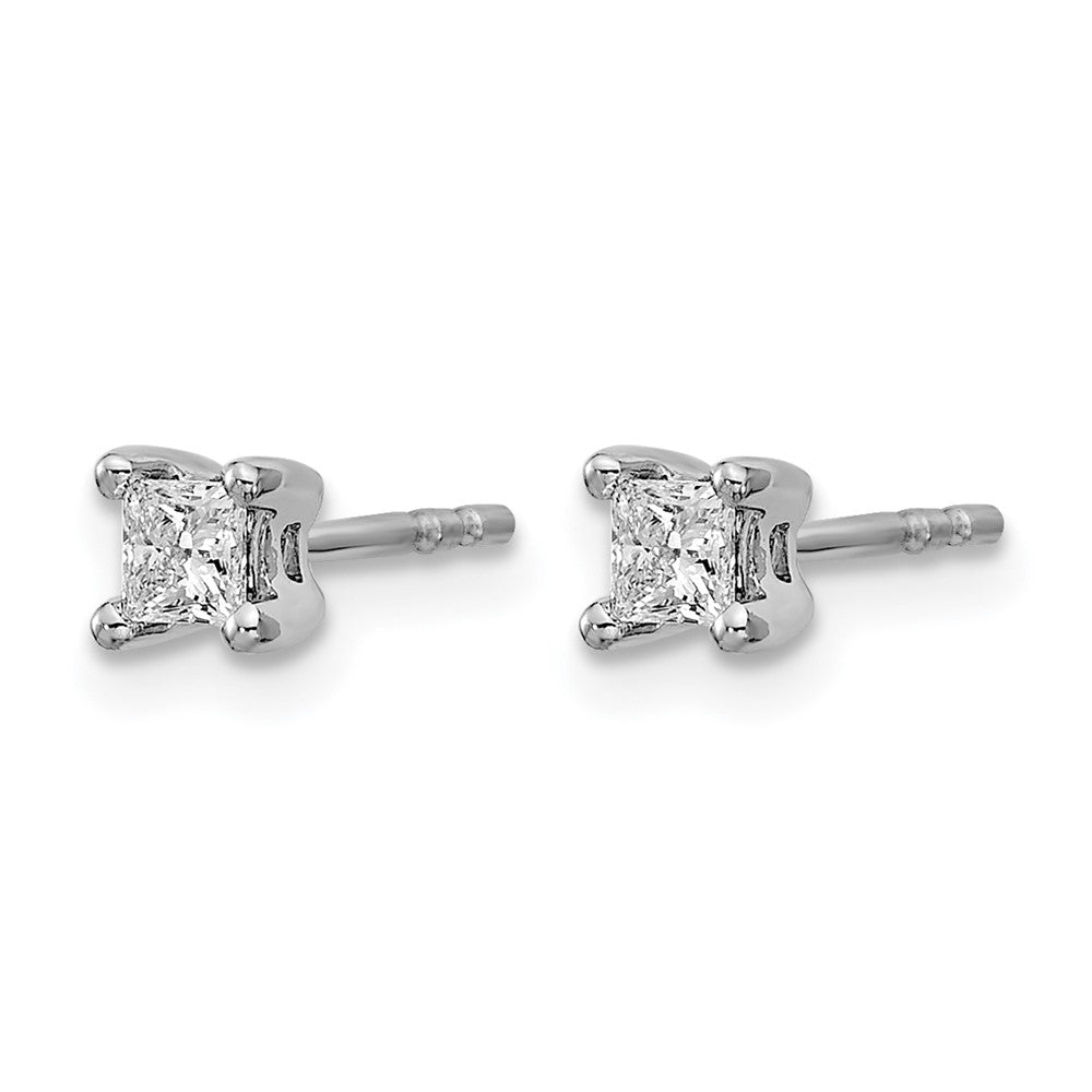 14K White Gold 1/3 Ctw Lab Grown Diamond Vs+ F+ Princess 4 Prong Heavy Wt. Stud Earrings