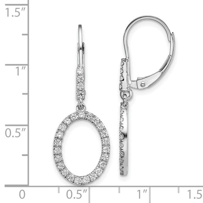14k White Gold 1/2 Ct. Lab Grown Diamond VS/SI+ G+ Dangle Oval Leverback Earrings