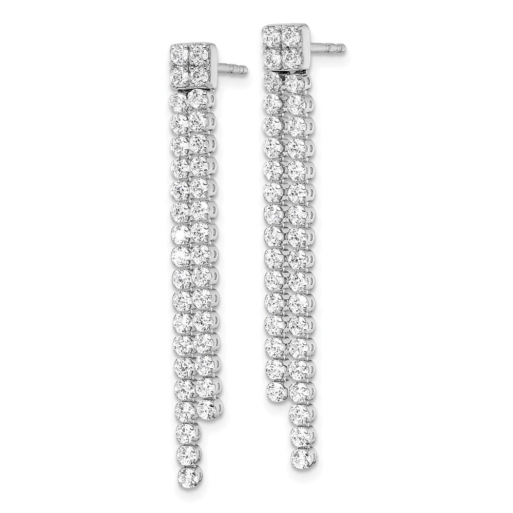 14k White Gold 1 7/8 Ct. Lab Grown Diamond VS/SI+ G+ Dangle Post Earrings