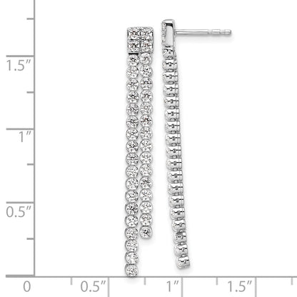 14k White Gold 1 7/8 Ct. Lab Grown Diamond VS/SI+ G+ Dangle Post Earrings