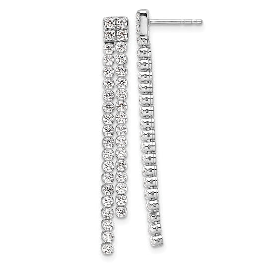 14k White Gold 1 7/8 Ct. Lab Grown Diamond VS/SI+ G+ Dangle Post Earrings
