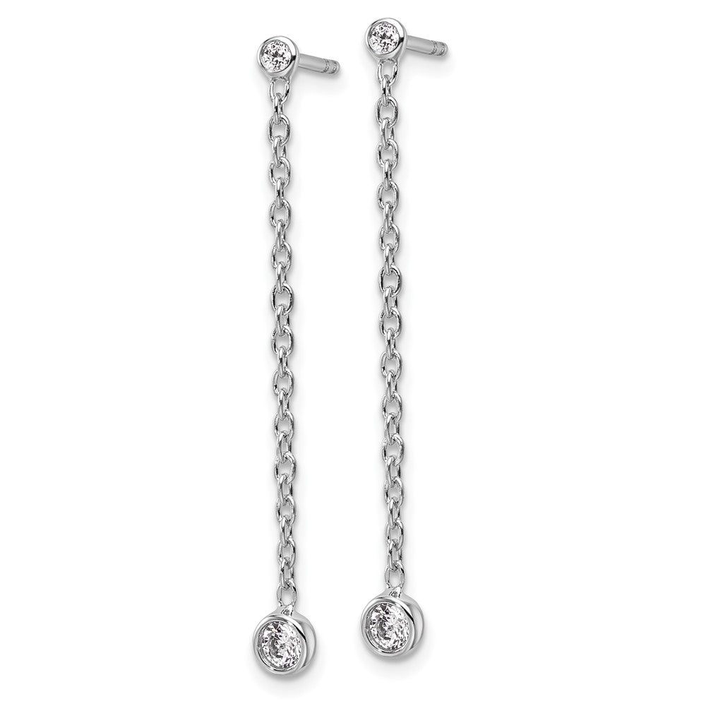 14k White Gold 1/4 Ct. Lab Grown Diamond VS/SI+ G+ Dangle Post Earrings