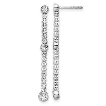 14k White Gold 1 Ct. Lab Grown Diamond VS/SI+ G+ Dangle Post Earrings