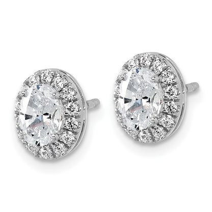 14k White Gold 1/4 Ct. Lab Grown Diamond VS/SI+ G+ Oval Halo Earrings