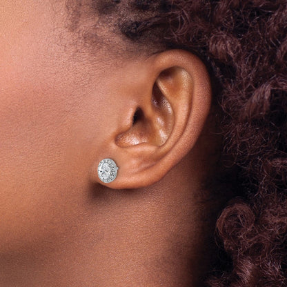 14k White Gold 1/4 Ct. Lab Grown Diamond VS/SI+ G+ Oval Halo Earrings