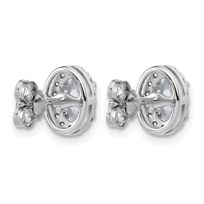 14k White Gold 1 Ct. Lab Grown Diamond VS/SI+ G+ Oval Halo Earrings