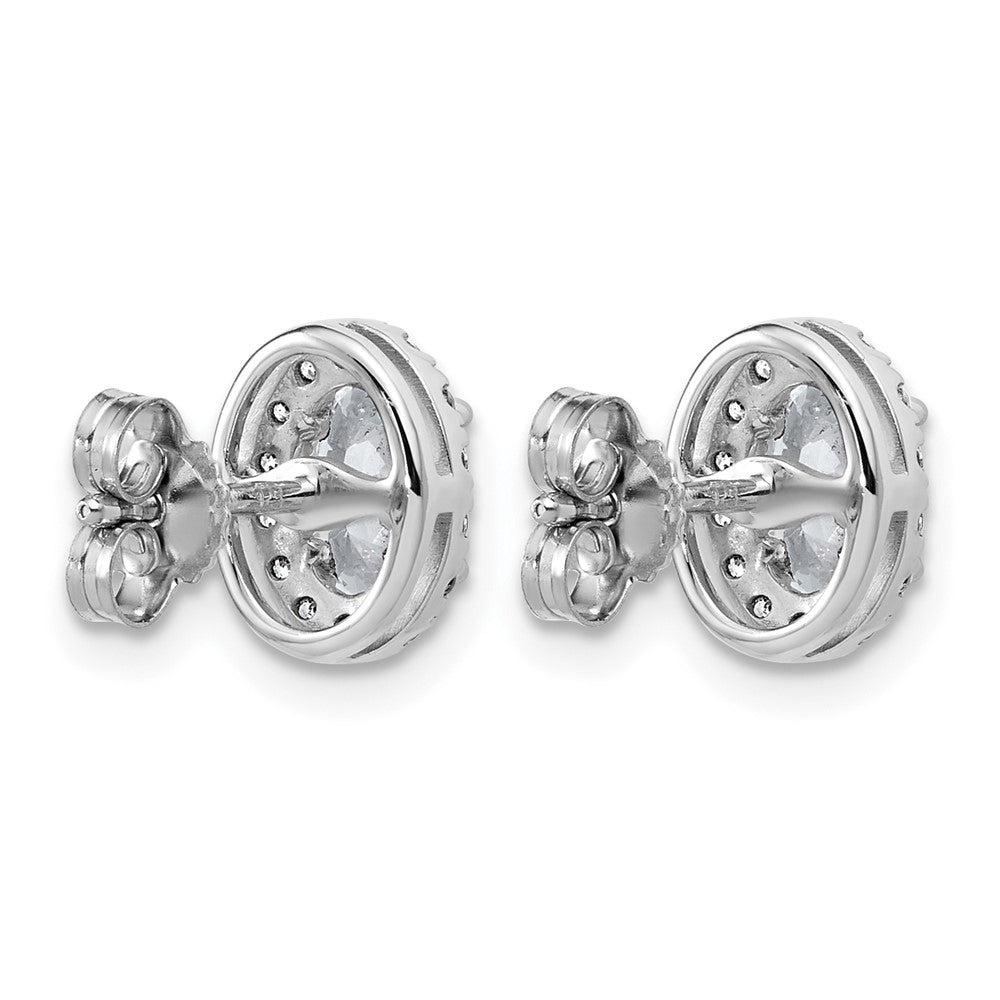 14k White Gold 1/4 Ct. Lab Grown Diamond VS/SI+ G+ Oval Halo Earrings