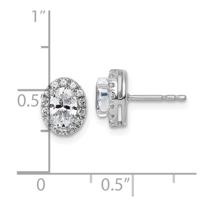 14k White Gold 1/4 Ct. Lab Grown Diamond VS/SI+ G+ Oval Halo Earrings