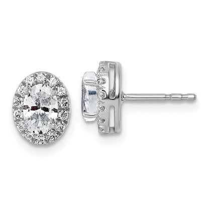 14k White Gold 1/4 Ct. Lab Grown Diamond VS/SI+ G+ Oval Halo Earrings