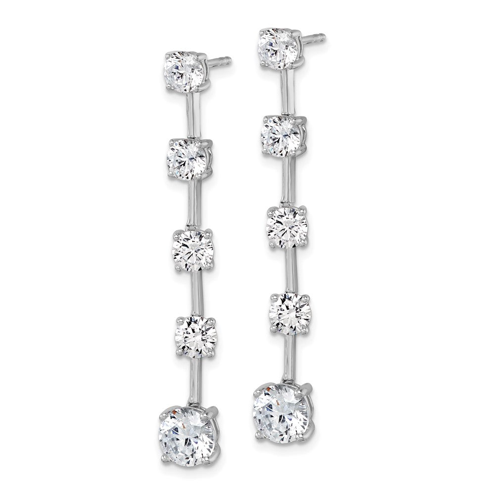 14K White Gold True Origin Round 5 Carat Lab Grown Diamond Vs Def Post Dangle Earrings