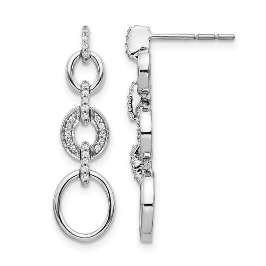 14K White Gold Lab Grown VS/SI+ G+ Diamond Fancy Dangle Earrings