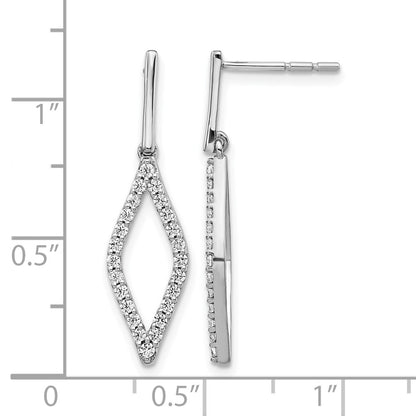 14k White Gold 1/2 Ct. Lab Grown Diamond VS/SI+ G+ Fashion Dangle Post Earrings